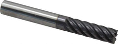 Accupro - 1/2", 7 Flute, Single End, Solid Carbide, 0.03" Corner Radius End Mill - 4" OAL, 37° Helix, Right Hand Flute, 1-5/8" LOC, Right Hand Cut - Eagle Tool & Supply