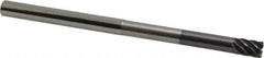 Accupro - 3/8", 7 Flute, Single End, Solid Carbide, 0.02" Corner Radius End Mill - 6" OAL, 38° Helix, Right Hand Flute, 1/2" LOC, Right Hand Cut, 3-1/8" Extended Reach - Eagle Tool & Supply