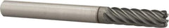 Accupro - 1/4", 7 Flute, Single End, Solid Carbide, 0.03" Corner Radius End Mill - 2-1/2" OAL, 37° Helix, Right Hand Flute, 3/4" LOC, Right Hand Cut - Eagle Tool & Supply