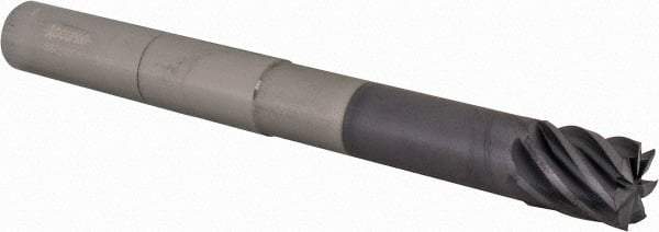 Accupro - 5/8", 3/4" LOC, 5/8" Shank Diam, 6" OAL, 7 Flute, Solid Carbide Square End Mill - Single End, AlTiN Finish, Spiral Flute, 37.50° Helix, Centercutting, Right Hand Cut, Right Hand Flute - Eagle Tool & Supply