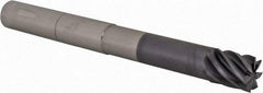 Accupro - 5/8", 3/4" LOC, 5/8" Shank Diam, 6" OAL, 7 Flute, Solid Carbide Square End Mill - Single End, AlTiN Finish, Spiral Flute, 37.50° Helix, Centercutting, Right Hand Cut, Right Hand Flute - Eagle Tool & Supply