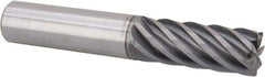 Accupro - 1/2", 7 Flute, Single End, Solid Carbide, 0.03" Corner Radius End Mill - 3" OAL, 37° Helix, Right Hand Flute, 1-1/4" LOC, Right Hand Cut - Eagle Tool & Supply