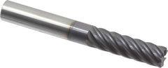 Accupro - 3/8", 7 Flute, Single End, Solid Carbide, 0.03" Corner Radius End Mill - 3" OAL, 37° Helix, Right Hand Flute, 1-1/4" LOC, Right Hand Cut - Eagle Tool & Supply