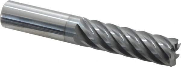 Accupro - 5/8", 7 Flute, Single End, Solid Carbide, 0.03" Corner Radius End Mill - 4" OAL, 37° Helix, Right Hand Flute, 2-1/8" LOC, Right Hand Cut - Eagle Tool & Supply