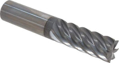 Accupro - 5/8", 1-5/8" LOC, 5/8" Shank Diam, 3-1/2" OAL, 7 Flute, Solid Carbide Square End Mill - Single End, nACRo Finish, Spiral Flute, 37.50° Helix, Centercutting, Right Hand Cut, Right Hand Flute - Eagle Tool & Supply