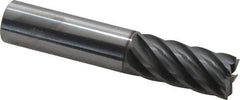 Accupro - 3/4", 1-5/8" LOC, 3/4" Shank Diam, 4" OAL, 7 Flute, Solid Carbide Square End Mill - Single End, nACRo Finish, Spiral Flute, 37.50° Helix, Centercutting, Right Hand Cut, Right Hand Flute - Eagle Tool & Supply