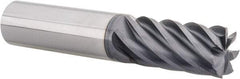 Accupro - 3/4", 1-5/8" LOC, 3/4" Shank Diam, 4" OAL, 7 Flute, Solid Carbide Square End Mill - Single End, AlTiN Finish, Spiral Flute, 37.50° Helix, Centercutting, Right Hand Cut, Right Hand Flute - Eagle Tool & Supply