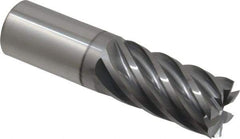 Accupro - 1", 2" LOC, 1" Shank Diam, 4" OAL, 7 Flute, Solid Carbide Square End Mill - Single End, nACRo Finish, Spiral Flute, 37.50° Helix, Centercutting, Right Hand Cut, Right Hand Flute - Eagle Tool & Supply