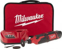 Milwaukee Tool - 12 Volt, Cordless Rotary Tool Kit - 5,000 to 32,000 RPM, Battery Included - Eagle Tool & Supply