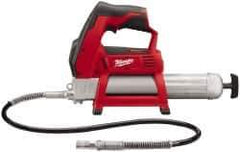 Milwaukee Tool - 8,000 Max psi, Flexible Battery-Operated Grease Gun - 14 oz (Cartridge) & 16 oz (Bulk) Capacity, 1/8 Thread Outlet, 3-Way, Bulk, Cartridge & Suction Fill, Includes Grease Coupler - Eagle Tool & Supply