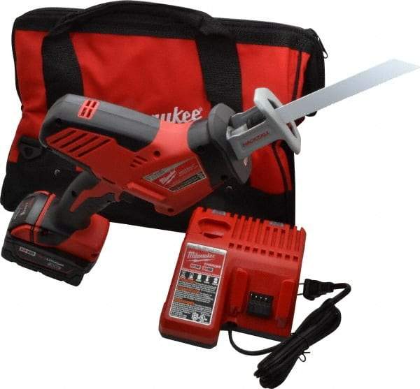 Milwaukee Tool - 18V, 0 to 3,000 SPM, Cordless Reciprocating Saw - 3/4" Stroke Length, 13" Saw Length, 1 Lithium-Ion Battery Included - Eagle Tool & Supply