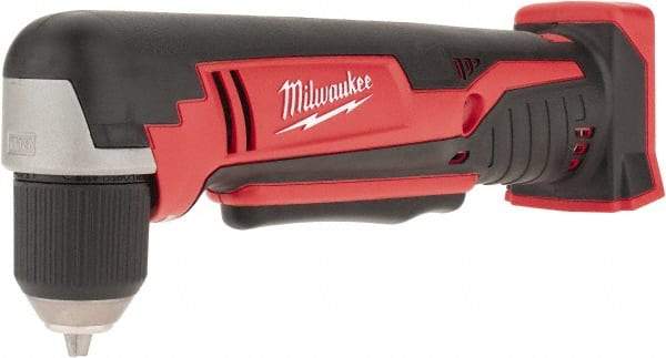 Milwaukee Tool - 18 Volt 3/8" Chuck Right Angle Handle Cordless Drill - 0-1500 RPM, Keyless Chuck, Reversible, Lithium-Ion Batteries Not Included - Eagle Tool & Supply