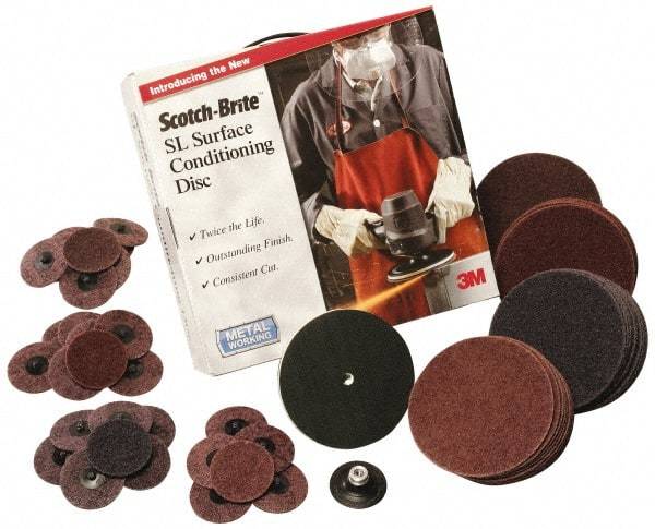 3M - 7" Diam, Aluminum Oxide Hook & Loop Disc - Coarse Grade, Nonwoven, Series SL-DH - Eagle Tool & Supply