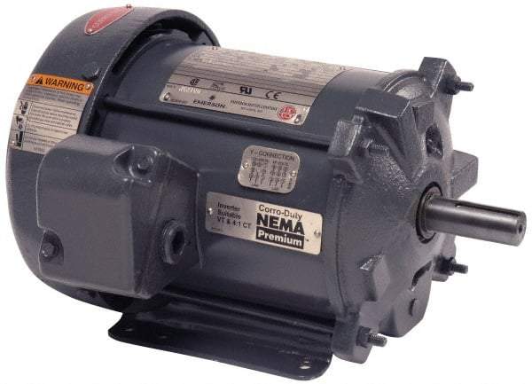 US Motors - 125 hp, TEFC Enclosure, No Thermal Protection, 1,785 RPM, 460 Volt, 60 Hz, Three Phase Premium Efficient Motor - Size 444 Frame, Rigid Mount, 1 Speed, Ball Bearings, 144 Full Load Amps, F Class Insulation, Reversible - Eagle Tool & Supply