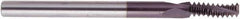 Regal Cutting Tools - #10-32 UN, 0.12" Cutting Diam, 3 Flute, Solid Carbide Helical Flute Thread Mill - Internal/External Thread, 5/16" LOC, 2" OAL, 1/8" Shank Diam - Eagle Tool & Supply