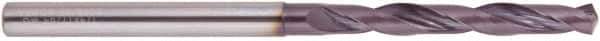 National Twist Drill - 10.9mm 140° Solid Carbide Jobber Drill - AlTiN Finish, Right Hand Cut, Spiral Flute, Straight Shank, 118mm OAL - Eagle Tool & Supply