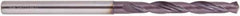 National Twist Drill - 3.3mm 140° Solid Carbide Jobber Drill - AlTiN Finish, Right Hand Cut, Spiral Flute, Straight Shank, 66mm OAL - Eagle Tool & Supply