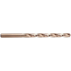 National Twist Drill - Letter L 135° Cobalt Jobber Drill - Gold Finish Finish, Right Hand Cut, Spiral Flute, Straight Shank, 4-1/4" OAL, Split Point - Eagle Tool & Supply