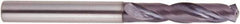 National Twist Drill - 3.6mm 140° Solid Carbide Jobber Drill - AlTiN Finish, Right Hand Cut, Spiral Flute, Straight Shank, 62mm OAL - Eagle Tool & Supply