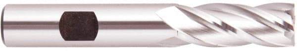 Regal Cutting Tools - 41/64", 1-5/8" LOC, 5/8" Shank Diam, 3-3/4" OAL, 4 Flute, High Speed Steel Square End Mill - Single End, Uncoated, Spiral Flute, Right Hand Cut, Right Hand Flute - Eagle Tool & Supply