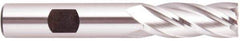 Regal Cutting Tools - 41/64", 1-5/8" LOC, 5/8" Shank Diam, 3-3/4" OAL, 4 Flute, High Speed Steel Square End Mill - Single End, Uncoated, Spiral Flute, Right Hand Cut, Right Hand Flute - Eagle Tool & Supply