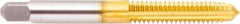 Regal Cutting Tools - 3/8-24 UNF 3B 4 Flute TiN Finish High Speed Steel Straight Flute Standard Hand Tap - Taper, Right Hand Thread, 2-15/16" OAL, 1-1/4" Thread Length, H3 Limit, Oversize - Eagle Tool & Supply