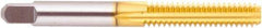 Regal Cutting Tools - M18x2.50 Metric Coarse 6H 4 Flute TiN Finish High Speed Steel Straight Flute Standard Hand Tap - Bottoming, Right Hand Thread, 4-1/32" OAL, 1-13/16" Thread Length, D7 Limit, Oversize - Eagle Tool & Supply