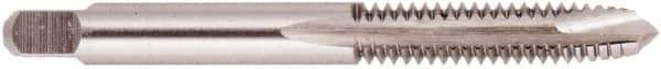 Regal Cutting Tools - M6x1.00 Metric, 2 Flute, Bright Finish, High Speed Steel Spiral Point Tap - Plug Chamfer, Right Hand Thread, 2-1/2" OAL, 1" Thread Length, 0.255" Shank Diam - Exact Industrial Supply