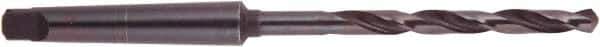 National Twist Drill - 2-9/16", 5MT 118° Point High Speed Steel Taper Shank Drill Bit - Oxide Finish, 11-7/8" Flute Length, 19-1/2" OAL, Spiral Flute, Series 200 - Eagle Tool & Supply