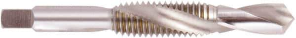 Regal Cutting Tools - M7x1.00 Metric Coarse, D5, 2-27/32" OAL, 0.242" Drill Diam x 11/16" Drill Length, Combination Drill & Tap - 2 Flutes, 15/16" Thread Length, High Speed Steel, Bright Finish, 6H - Exact Industrial Supply