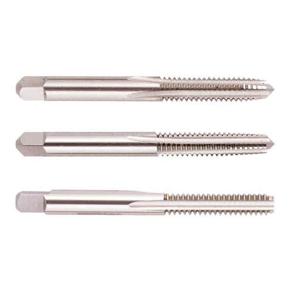 Regal Cutting Tools - 1/4-28 UNF, 4 Flute, Bottoming, Plug & Taper, Uncoated, Uncoated Finish, High Speed Steel Tap Set - 2-1/2" OAL, 1" Thread Length, 2B/3B Class of Fit - Eagle Tool & Supply