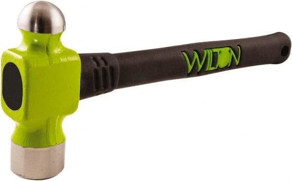 Wilton - 1-1/2 Lb Head Drop Forged Steel Ball Pein Hammer - Steel Handle with Grip, 14" OAL, Steel Rods Throughout for Added Strength - Eagle Tool & Supply