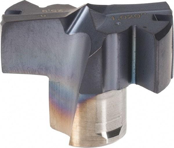 Iscar - Series FCP, 25.91mm Diam Grade IC908 Replaceable Drill Tip - Carbide, TiAlN/TiN Finish, 25 Seat Size - Eagle Tool & Supply
