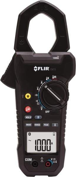 FLIR - CM78-NIST, CAT IV, Digital True RMS Wireless Clamp Meter with 1.45" Clamp On Jaws - 1000 VAC/VDC, 1000 AC/DC Amps, Measures Voltage, Capacitance, Current, Frequency, Resistance - Eagle Tool & Supply