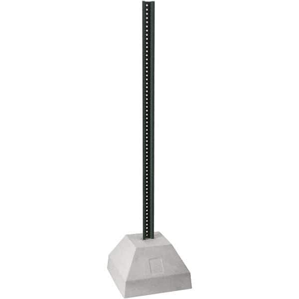 TAPCO - 6' High, Powder Coated Traffic Sign Post Base - Steel/Concrete, Compatible with 30" High x 30" Wide Signs, 3/8" Hole Diam, Green & Gray - Eagle Tool & Supply