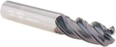 SGS - 1/2", 4 Flute, Single End, Solid Carbide, 1/8" Corner Radius End Mill - 3-1/4" OAL, Right Hand Flute, 1-1/4" LOC, Right Hand Cut - Eagle Tool & Supply