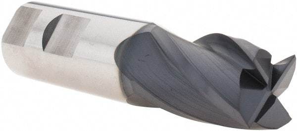 SGS - 1", 1-1/2" LOC, 1" Shank Diam, 4" OAL, 4 Flute, Solid Carbide Square End Mill - Single End, AlTiN Finish, Spiral Flute, 30° Helix, Centercutting, Right Hand Cut, Right Hand Flute, Series 1 - Eagle Tool & Supply