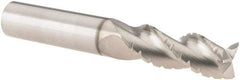 SGS - 3/8" Diam, 1" LOC, 3 Flute Solid Carbide 0.01" Corner Radius Roughing End Mill - TiB2 Finish, 2-1/2" OAL, 3/8" Shank Diam, Single End, Centercutting, 38° Helix - Eagle Tool & Supply