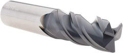 SGS - 1", 3 Flute, Single End, Solid Carbide, 0.04" Corner Radius End Mill - 5" OAL, Right Hand Flute, 2-1/4" LOC, Right Hand Cut - Eagle Tool & Supply