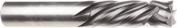 SGS - 3/8" Cutting Diam x 1-1/8" Length of Cut, 6 Flute, Compression Spiral Router Bit - Uncoated, Right Hand Cut, Solid Carbide, 2-1/2" OAL x 3/8" Shank Diam, Square End, 30° Helix Angle - Eagle Tool & Supply