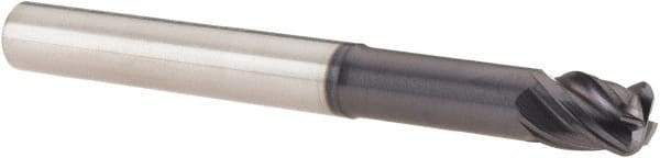 SGS - 8mm, 4 Flute, Single End, Solid Carbide, 2mm Corner Radius End Mill - 75mm OAL, Right Hand Flute, 10mm LOC, Right Hand Cut, 32mm Extended Reach - Eagle Tool & Supply