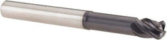 SGS - 8mm, 4 Flute, Single End, Solid Carbide, 2mm Corner Radius End Mill - 75mm OAL, Right Hand Flute, 10mm LOC, Right Hand Cut, 32mm Extended Reach - Eagle Tool & Supply