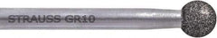 Strauss - 1/8" Head Diam x 1/8" Head Thickness Diamond (Abrasive) Cone Grinding Pin - 1/8" Shank Diam x 2-1/2" Shank Length, Medium Grade, (151 Mesh Grit) - Eagle Tool & Supply