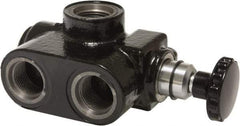 Parker - 30 GPM 3/4 Inlet Cast Iron Hydraulic Control Valve - 1-1/16 - 12 Thread, 3,000 psi, 4" Wide x 6.62" Long - Eagle Tool & Supply