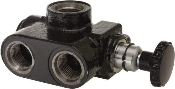 Parker - 20 GPM 5/8 Inlet Cast Iron Hydraulic Control Valve - 7/8-14 Thread, 3,000 psi, 3.31" Wide x 5.79" Long - Eagle Tool & Supply