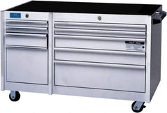 CDI - 9 Drawer Steel/Aluminum/Stainless Steel Tool Roller Cabinet - 45" Wide x 33" High x 24" Deep, Ball Bearing Drawer Slides - Eagle Tool & Supply