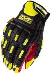 Mechanix Wear - Size XL (11) Synthetic Leather/Spandex/Lycra/TPR General Protection Work Gloves - For Mechanic's & Lifting, Uncoated, Hook & Loop Cuff, Full Fingered, Yellow, Paired - Eagle Tool & Supply