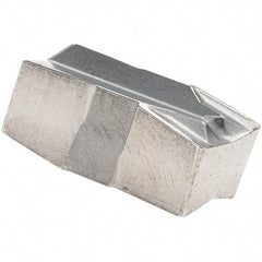 Iscar - 500E040GIF Grade IC20, 5mm Cutting Width Carbide Grooving Insert - 13mm Max Depth of Cut, Neutral, 0.4mm Corner Radius, Uncoated - Eagle Tool & Supply