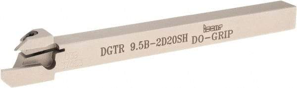 Iscar - External Thread, 0.395" Max Depth of Cut, 0.075" Min Groove Width, 4.7" OAL, Right Hand Indexable Grooving Cutoff Toolholder - 3/8" Shank Height x 3/8" Shank Width, DG.. Insert Style, DGT Toolholder Style, Series Do-Grip - Eagle Tool & Supply