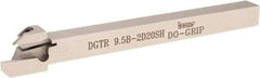 Iscar - External Thread, 0.395" Max Depth of Cut, 0.075" Min Groove Width, 4.7" OAL, Right Hand Indexable Grooving Cutoff Toolholder - 3/8" Shank Height x 3/8" Shank Width, DG.. Insert Style, DGT Toolholder Style, Series Do-Grip - Eagle Tool & Supply